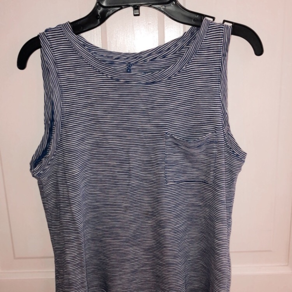 Old Navy Blue and White Striped Top